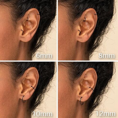 BodyBonita G23 Titanium Nose Hoops for Women - 20/18/16G Septum Nose Lip Conch Helix Cartilage Piercing Jewelry in Saudi Arabia
