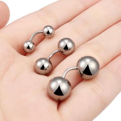 Yaalozei G23 Titanium 16g 14g 12g كرات ثقب كبيرة حلقات PA خارقة المجوهرات Hypoallergenic خارجيا ملولق المنحنى in Kuwait