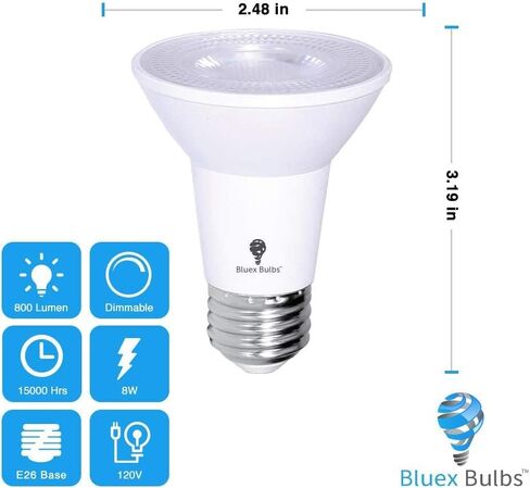 4 Pack PAR20 LED Flood Dusk to Dawn Light Bulbs Outdoor Photocell Sensor 8W 65 Watt Equivalent 700Lumens Waterproof E26 5000K Cool White Super Bright Auto On/Off Security Spotlight Indoor/Outdoor in Saudi Arabia