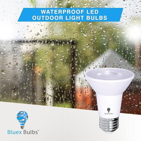 4 Pack PAR20 LED Flood Dusk to Dawn Light Bulbs Outdoor Photocell Sensor 8W 65 Watt Equivalent 700Lumens Waterproof E26 5000K Cool White Super Bright Auto On/Off Security Spotlight Indoor/Outdoor in Saudi Arabia