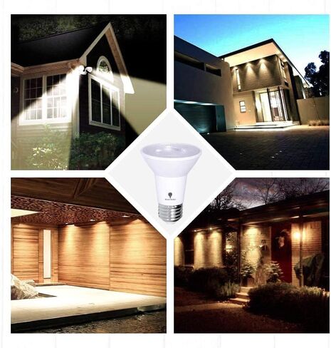 4 Pack PAR20 LED Flood Dusk to Dawn Light Bulbs Outdoor Photocell Sensor 8W 65 Watt Equivalent 700Lumens Waterproof E26 5000K Cool White Super Bright Auto On/Off Security Spotlight Indoor/Outdoor in Saudi Arabia