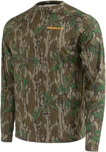 Muddy Outdoors Men's TRX Base Layer Shirt Mossy Oak Bottomland Large in Saudi Arabia