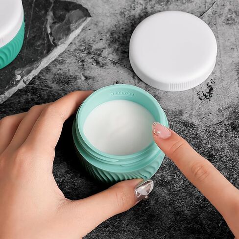 Travel Containers for Toiletries, Silicone Cream Jars BPA-Free, TSA Approved 3oz Travel Size Containers, Leak-proof Portable Size Silicone Jars with Lid for Face Hand Body Cream (4 Pack) in Saudi Arabia