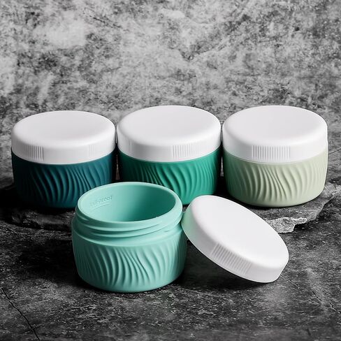 Travel Containers for Toiletries, Silicone Cream Jars BPA-Free, TSA Approved 3oz Travel Size Containers, Leak-proof Portable Size Silicone Jars with Lid for Face Hand Body Cream (4 Pack) in Saudi Arabia