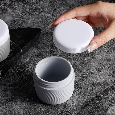 Travel Containers for Toiletries, Silicone Cream Jars BPA-Free, TSA Approved 3oz Travel Size Containers, Leak-proof Portable Size Silicone Jars with Lid for Face Hand Body Cream (4 Pack) in Saudi Arabia