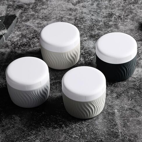 Travel Containers for Toiletries, Silicone Cream Jars BPA-Free, TSA Approved 3oz Travel Size Containers, Leak-proof Portable Size Silicone Jars with Lid for Face Hand Body Cream (4 Pack) in Saudi Arabia