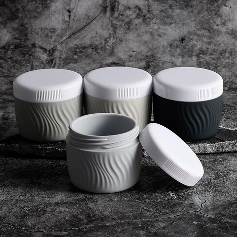 Travel Containers for Toiletries, Silicone Cream Jars BPA-Free, TSA Approved 3oz Travel Size Containers, Leak-proof Portable Size Silicone Jars with Lid for Face Hand Body Cream (4 Pack) in Saudi Arabia
