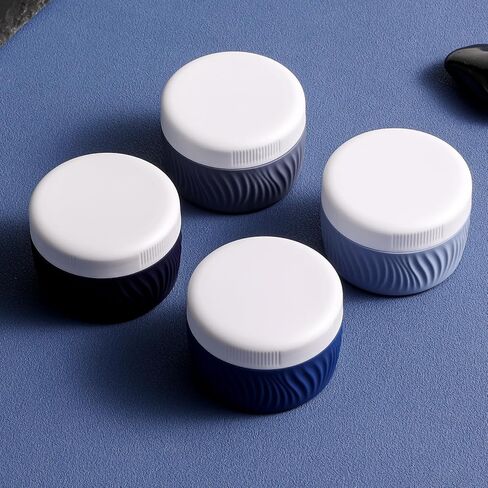 Travel Containers for Toiletries, Silicone Cream Jars BPA-Free, TSA Approved 3oz Travel Size Containers, Leak-proof Portable Size Silicone Jars with Lid for Face Hand Body Cream (4 Pack) in Saudi Arabia