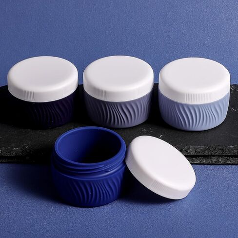 Travel Containers for Toiletries, Silicone Cream Jars BPA-Free, TSA Approved 3oz Travel Size Containers, Leak-proof Portable Size Silicone Jars with Lid for Face Hand Body Cream (4 Pack) in Saudi Arabia