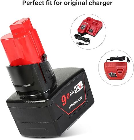 بطارية 12V 9.0AH استبدال لبطارية Milwaukee M-12 4Pack مع شاحن in Kuwait