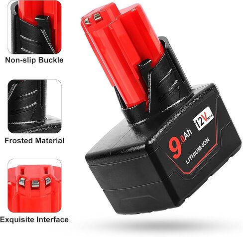 بطارية 12V 9.0AH استبدال لبطارية Milwaukee M-12 4Pack مع شاحن in Kuwait