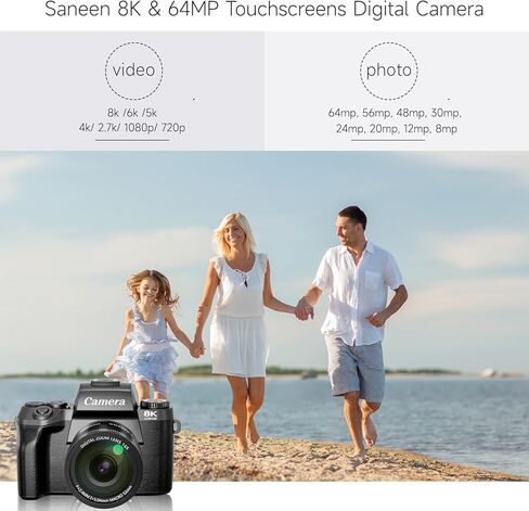 الكاميرا الرقمية ، كاميرات Kids Saneen FHD للتصوير الفوتوغرافي ، ونقطة مضغوطة 4K 44 ميجابكسل وتصوير كاميرا للأطفال والمراهقين والمبتدئين مع بطاقة 32 جيجابايت ، تكبير رقمي 16x ، 2 بطاريات قابلة للشحن باللون الأزرق in Kuwait