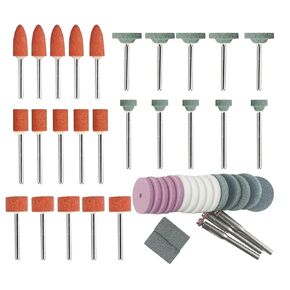 𝐉𝐔𝐍𝐋𝐈𝐗𝐍 45 Pcs Rotary Grinding Stone Set - 1/8'' Shank Abrasive Mounted Stone Grinding Point Sharpening Wheels for Dremel Rotary Tools