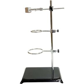 Laboratory Stand Support, Chemistry Test Tube Holder,Lab Table Clamp Stand W/ Burette Clamp And Flask Ring Clamps (16IN)