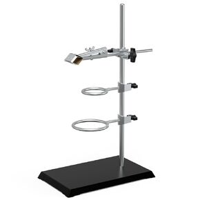 Wisamic Chemistry Lab Stand Set: with 3 Retort Rings (Dia. 2.6 inch), 2 Flask Clamp (Dia 1.77 inch), Support Stand Rod(23.6 inch), Lab Clamp Retort (Dia 3.15 inch)