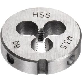 uxcell Round Threading Dies, Metric M1 x 0.25 Thread (Right Hand), High Speed Steel (HSS) Screw Cutting Die Repair Tool