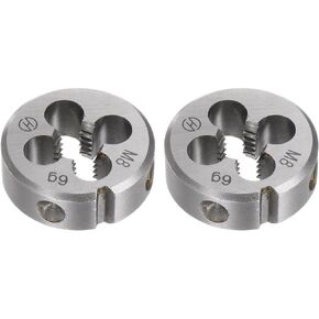 uxcell 2pcs Round Threading Dies, Metric M6 x 1 Thread (Right Hand), Alloy Tool Steel Screw Cutting Die Repair Tool