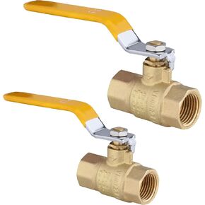 GUOFIS 1/2" Heavy Duty Full Port Brass Ball Valve,600 WOG FNPT FIP Threaded Valve for Compressed Air, Water, Plumbing or Oil(Blue Handle,10Pack)