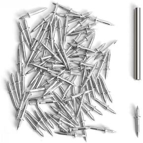 100pcs Double-Head Skirting Thread Seamless Nail, Non Marks Nail, Invisible Security Screw, Double Ended Baseboard Invisible Screw,Hidden Nail For Wood Veneer, With Specific Sleeve Tool (100)