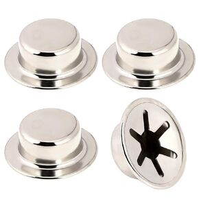 Push on Pushnut Cap Fits 5/8 Inch Axles, 4 Pack Spring Steel Permanent Washer Caps with Mechanical Zinc Plating for Hand Trucks, Rolling Bins and Lawn Push Wagons,Alternative for Cotter Pins