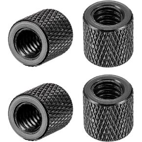 uxcell 1/4-20 x 10mm x 10mm Aluminum Alloy Hand Screw Nuts Diamond Knurl Knurled Camera Tripod Pass Hole Nut Black 4pcs in Kuwait