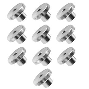 SING F LTD 10PCS M5 High Knurled Thumb Nuts Female Thread 304 Stainless Steel Round Hand Grip Knob Lock Nuts DIN 466 Type