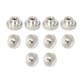 uxcell Knurled Thumb Nuts, 10Pcs M3x0.5mm Iron Round Knobs Fasteners for 3D Printer Parts, Silver Tone