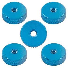 5PCS M3 Flat Knurled Nut, Aluminum Alloy 12mm x 4mm Knurled Thumb Nut, Thumb Thin Nut, Silver