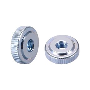 uxcell Round Knurled Thumb Nuts Conector Lock Adjusting Nuts, M6 Female Threaded Thin Type, Blue Zinc Plating, Pack of 10