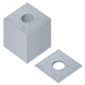 20 Pcs Galvanized Square Washers Plate,5/8"(ID) x2"x2"x1/8",Thickness 2.8mm Plate Fastener Square Plate Washers