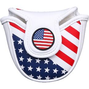 Stars& Stripes Golf Mallet Putter Head Cover Protector Magnetic Closure