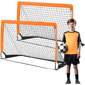 2-Pack Portable Soccer Goals for Backyard - Pop Up Folding Soccer Goal Net for Indoor or Outdoor, Practice Mini Soccer Goals for Kids and Youth, 4' x 3' Training Football Net with Carry Bag