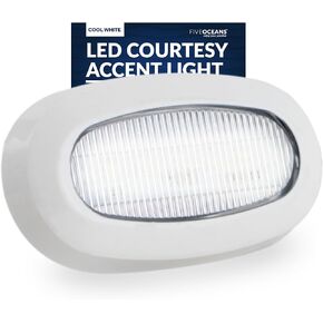 Five Oceans Oblong LED Courtesy Light, Boat Accent Lights, Marine Light for Boat Interior, Deck, Cockpit, Cool White LED, IP 67 Waterproof, 12V, Pontoon, Fishing Boat, Yacht, Sailboat, RVs - FO3672