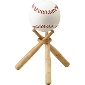 TIHOOD Baseball Stand Baseball Stand Holder Wooden Base Ball Stand Display Holder