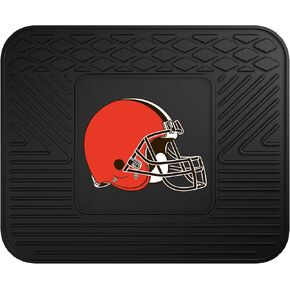 FANMATS 8893 Cleveland Browns 2-Piece Heavy Duty Vinyl Car Mat Set, Front Row Floor Mats, All Weather Protection, Universal Fit, Deep Resevoir Design