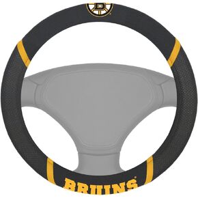 FANMATS 14842 NHL Boston Bruins Polyester Steering Wheel Cover , 15"x15"