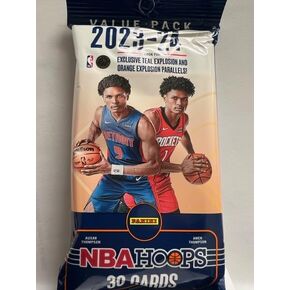 2023-24 Panini NBA Hoops Basketball Jumbo Fat Cello Value Pack - 30 Trading Cards - Look for Victor Wembanyama RC - Look for Randomly Inserted Autographs