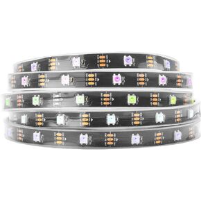 BTF-LIGHTING WS2812B IC RGB 5050SMD Pure Gold Individual Addressable LED Strip 3.28FT 60LED 60LED/m Flexible Full Color IP30 DC5V for DIY Chasing Color Project(No Adapter or Controller)