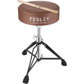 Drum Stool, Padded Seat Height Adjustable Drum Throne, Drum Seat with Anti-Slip Feet for Adults Beginner Drummers, FS30