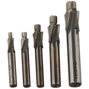 5Pcs Counterbore Set, M3-M8 4 Flutes HSS-AL Straight Shank, Counterbore End Mills, High-Speed Steel Pilot Slotting Tool, Milling Cutter