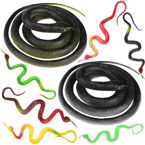 Shyflpopo 11 Pcs Realistic Rubber Snakes Decoration for Garden Props to Scare Birds, Squirrels, Mice, Prank Toys, Theater Props, and Party Favors for Kids