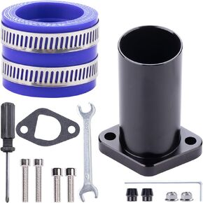 Universal Intake Pipe Manifold (WHITE) and Motorcycle Carburetor Intake Manifold Interface Inlet Pipe（BLACK 35mm） for PWK24 Carburetor Coleman BT200X CT200U-ex Predator 196cc 212cc 6.5hp GX200…