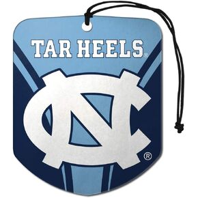 FANMATS 61624 NCAA North Carolina Tar Heels Hanging Car Air Freshener, 2 Pack, Black Ice Scent, Odor Eliminator, Shield Design with Team Logo