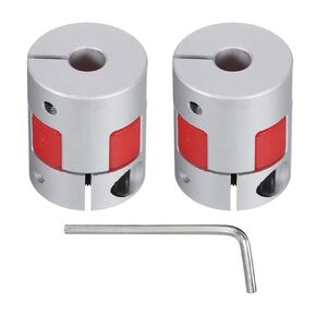 uxcell Aluminum Plum Shaft Coupling 5mm to 5mm Bore L25xD20 Flexible Coupler for 3D Printer CNC Machine and Servo Stepped Motor Pack of 2