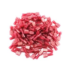 yueton® 100pcs Red 22/18- Gauge Nylon Female Fully-Insulated Quick Disconnects Wiring Spade Wire Crimp Terminal