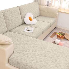 hyha Individual Couch Cushion Covers, Universal Magic Sofa Covers Washable, Stretch Couch Sofa Covers for 3 Cushion Couch, Interior Sofa Seat Cushion Covers for Sofa (3PC, Gray)