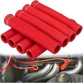 Spark Plug Wire Heat Shield 8pcs 2500° Spark Plug Heat Shield Sleeve Spark Plug Boot Protector Spark Plug Covers For LS1/LS2 (Titanium)