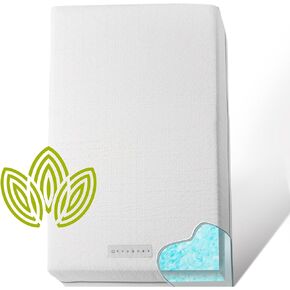 Organic Cotton 2-Sided Crib Mattress | Waterproof Washable Protector w/Ventilated Foam Lining | Light 2-in-1 Baby Mattress w/Firm Support for Infant & Soft CertiPUR Foam for Toddler | 52 x 27 x 4"