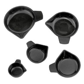 Weighing Pan Narrow Spout Plastic Scale Tray 5 Sizes Black Weighing Liquid Powder, etc. Lab Equipment -1 Set