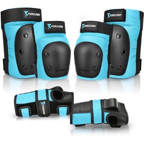 Adult/Kids Knee Pads Elbow Pads Wrist Guards 6 in 1 Protective Gear Set for Inline Roller Skating Skateboarding Scooter BMX etc.
